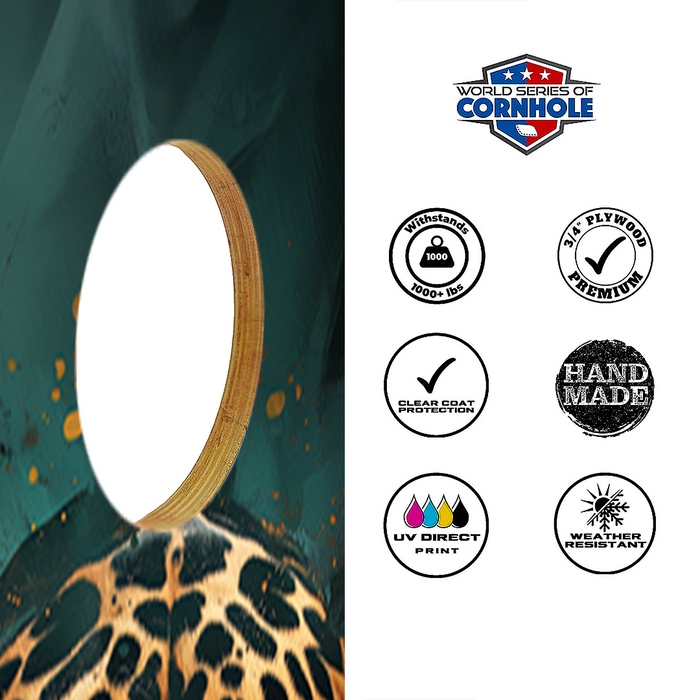World Series of Cornhole Lightweight Cornhole Set - Jacksonville Jaguars Boards with Turquoise and Yellow Bags