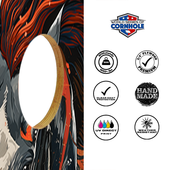 World Series of Cornhole Lightweight Cornhole Set - Denver Broncos Boards with Orange and Navy Blue Bags