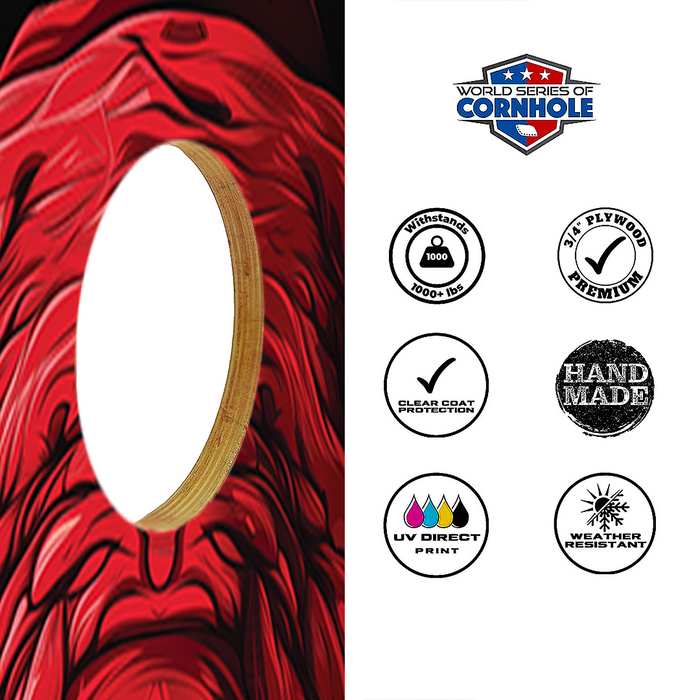 World Series of Cornhole Lightweight Cornhole Set - Alabama Crimson Tide Boards with Red and White Bags