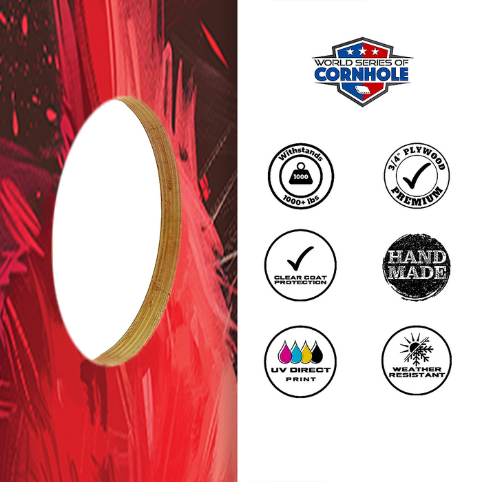 World Series of Cornhole Lightweight Cornhole Set - Arizona Cardinals Boards with Black and Red Bags