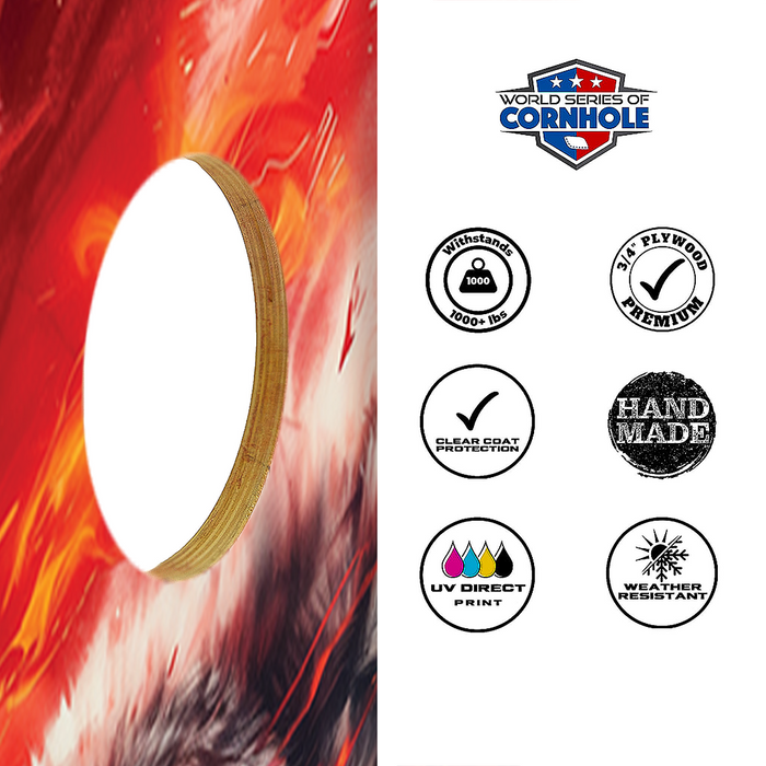 World Series of Cornhole Lightweight Cornhole Set - Kansas City Chiefs Boards with Yellow and Red Bags