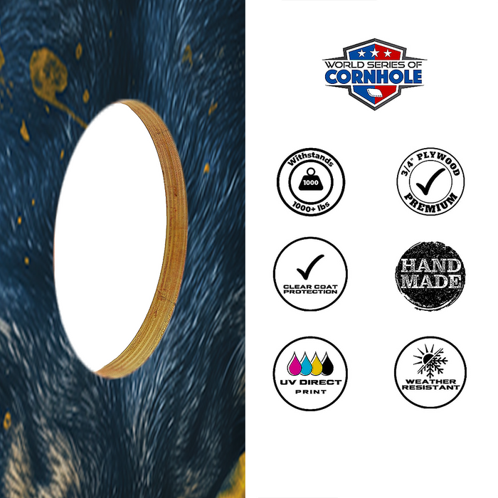 World Series of Cornhole Lightweight Cornhole Set - Michigan Wolverines Boards with Maize and Blue Bags