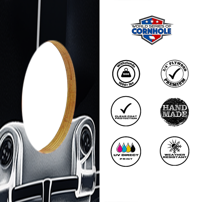World Series of Cornhole Lightweight Cornhole Set - Las Vegas Raider Boards with Gray and Black Bags