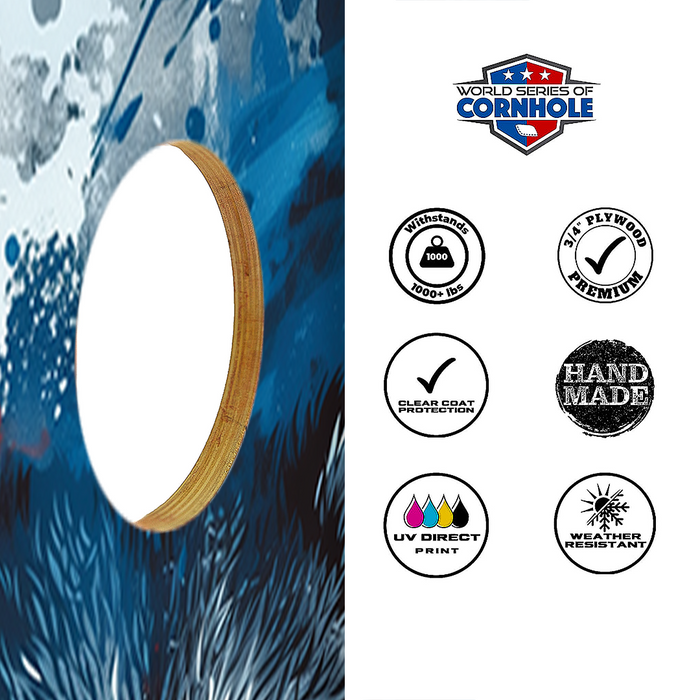 World Series of Cornhole Lightweight Cornhole Set - Tennessee Titans Boards with Red and Blue Bags