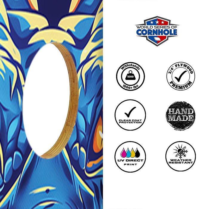 World Series of Cornhole Lightweight Cornhole Set - Florida Gators Boards with Orange and Turquoise Bags