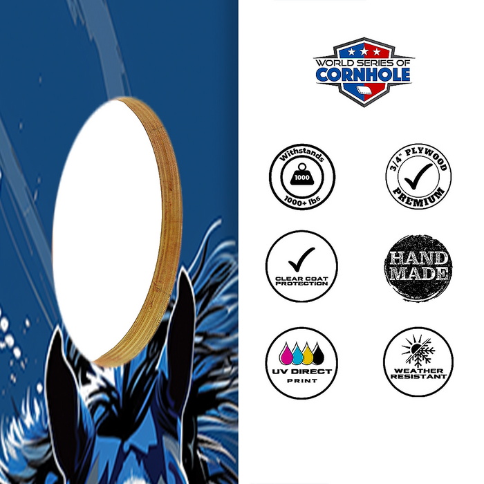 World Series of Cornhole Lightweight Cornhole Set - Indianapolis Colts Boards with White and Blue Bags