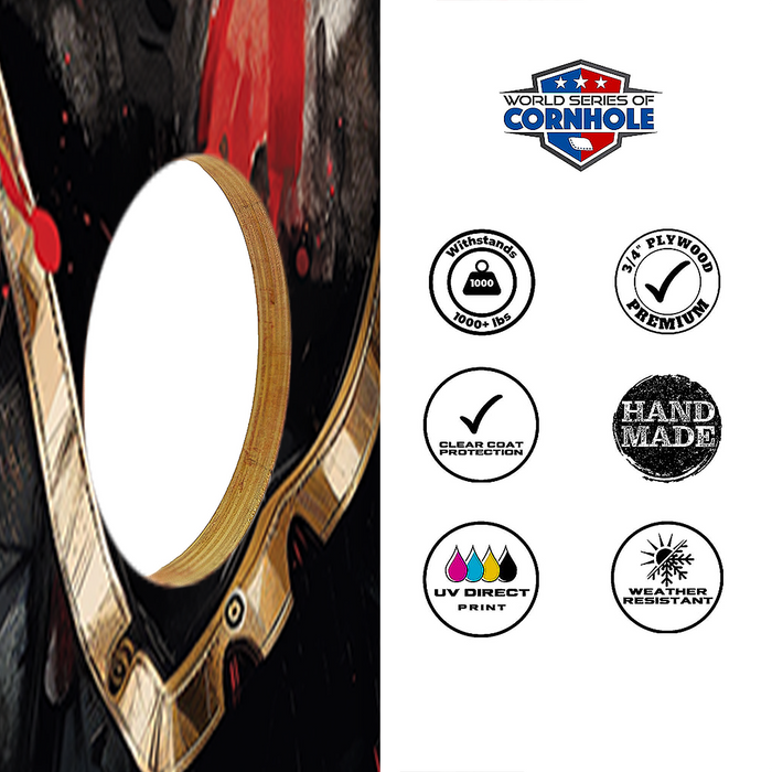 World Series of Cornhole Lightweight Cornhole Set - Tampa Bay Buccaneers Boards with Black and Red Bags