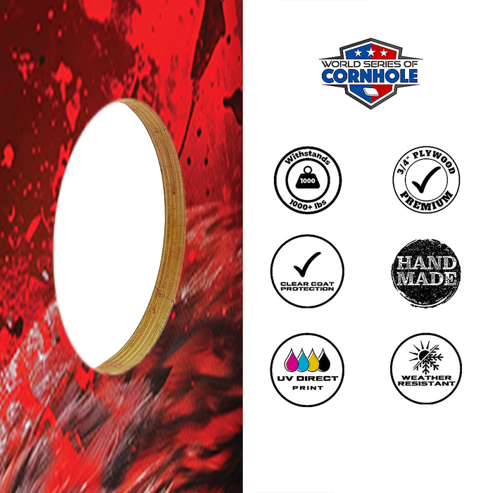 World Series of Cornhole Lightweight Cornhole Set - Atlanta Falcons Boards with Gray and Red Bags