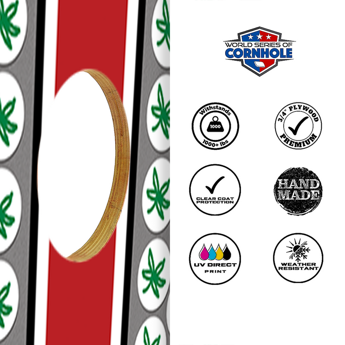 World Series of Cornhole Lightweight Cornhole Set - Ohio State Buckeyes Boards with Scarlet and Gray Bags