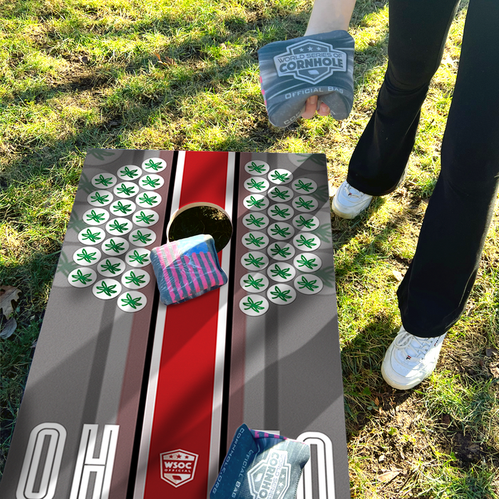 World Series of Cornhole Lightweight Cornhole Set - Ohio State Buckeyes Boards with Scarlet and Gray Bags