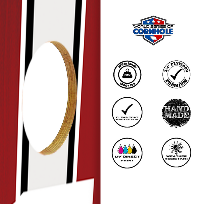 World Series of Cornhole Lightweight Cornhole Set - Indiana Hoosiers Boards with Red and White Bags