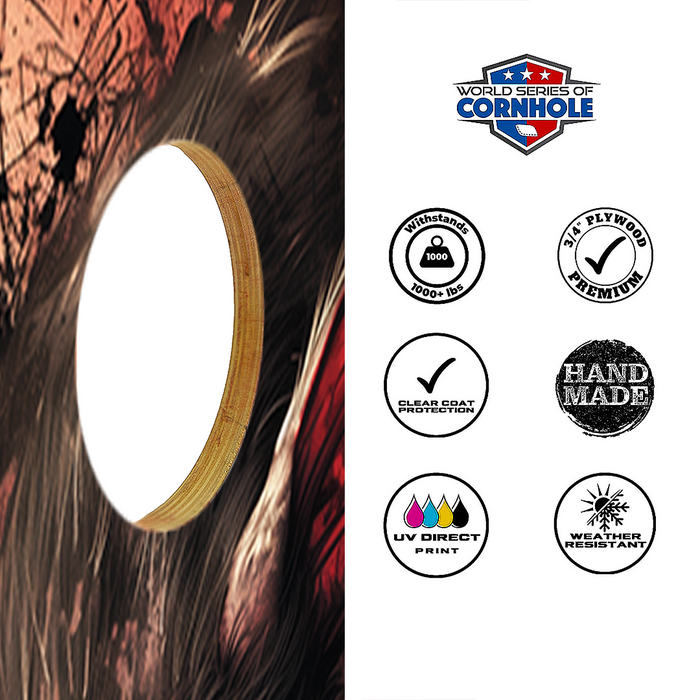 World Series of Cornhole Lightweight Cornhole Set - Washington Commanders Boards with Yellow and Red Bags