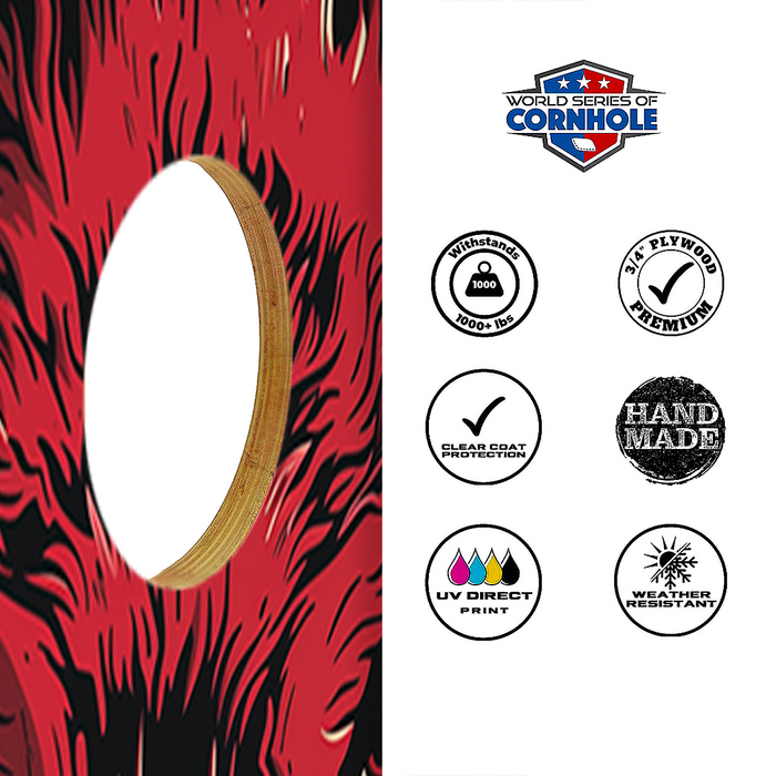 World Series of Cornhole Lightweight Cornhole Set - Arkansas Razorbacks Boards with Red and White Bags