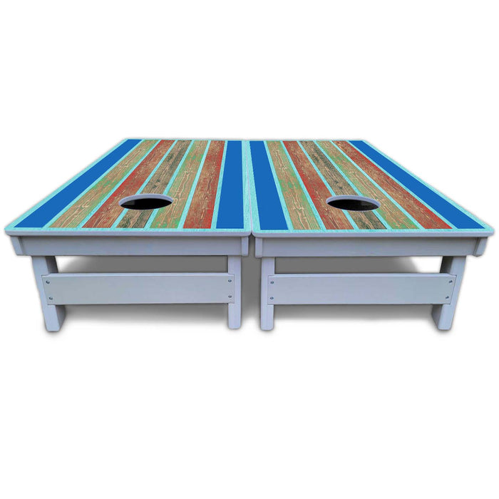 World Series of Cornhole Board Official All-Weather - Blue Painted Wood