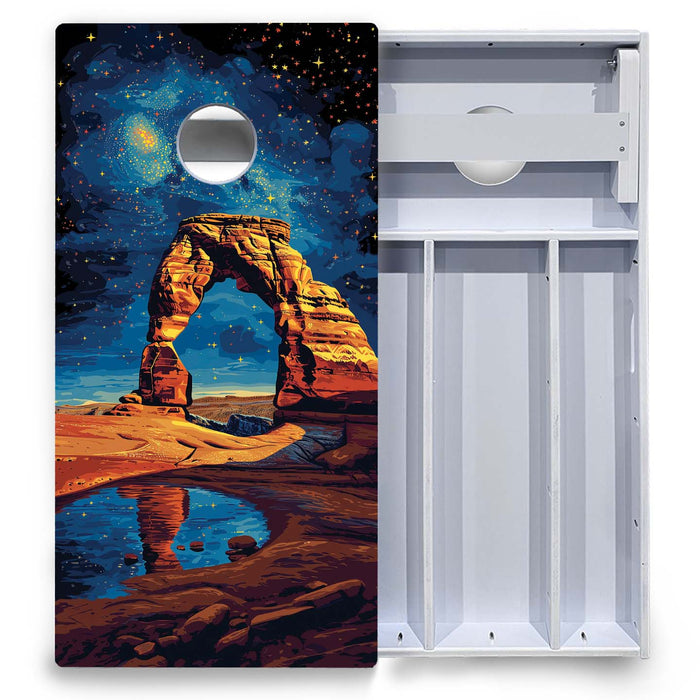 World Series of Cornhole Board Official All-Weather - Arches National Park at night