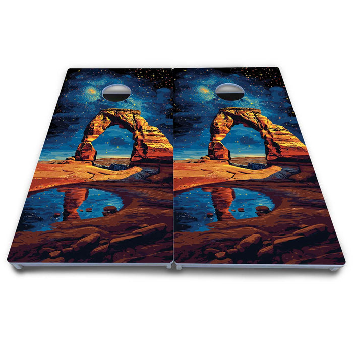 World Series of Cornhole Board Official All-Weather - Arches National Park at night