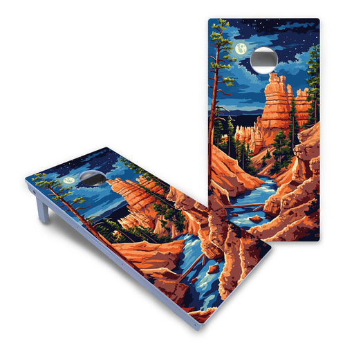 World Series of Cornhole Board Official All-Weather - Bryce Canyon at Night
