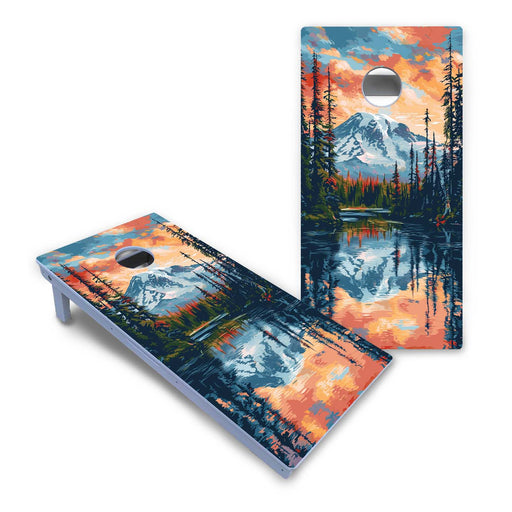 World Series of Cornhole Board Official All-Weather - Mount Rainier National Park at night