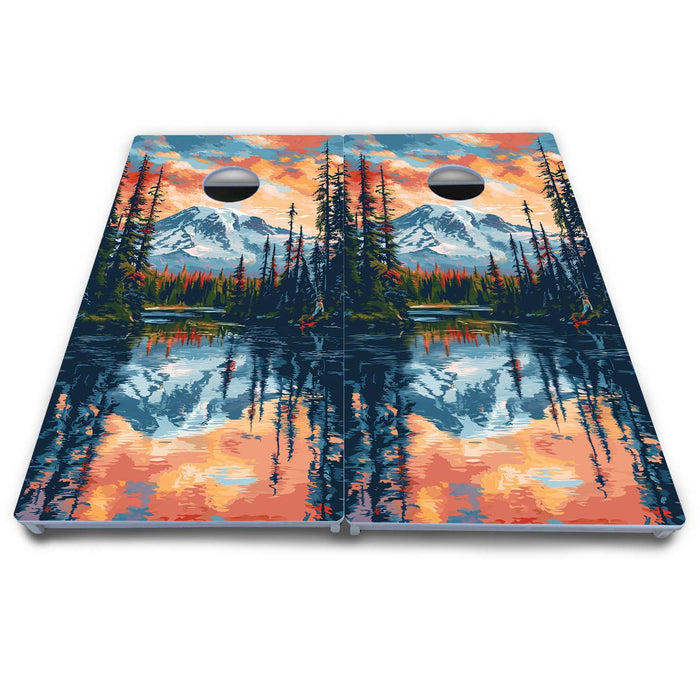 World Series of Cornhole Board Official All-Weather - Mount Rainier National Park at night