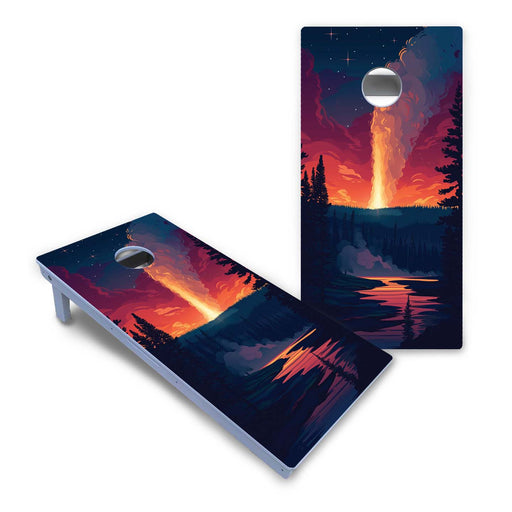 World Series of Cornhole Board Official All-Weather - Old Faithful Geyser at Night