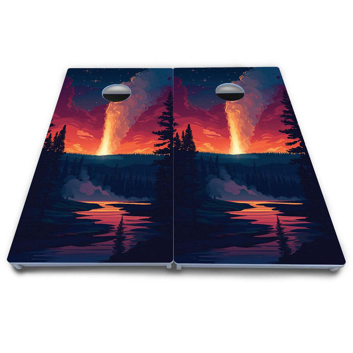 World Series of Cornhole Board Official All-Weather - Old Faithful Geyser at Night