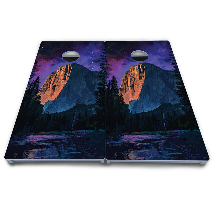 World Series of Cornhole Board Official All-Weather - El Capitan in Yellowstone Night