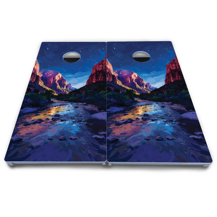 World Series of Cornhole Board Official All-Weather - Zion National Park at Night