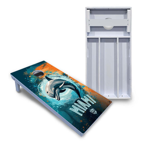 World Series of Cornhole Board Official All-Weather - Miami Dolphins