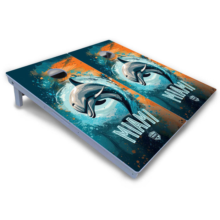 World Series of Cornhole Board Official All-Weather - Miami Dolphins
