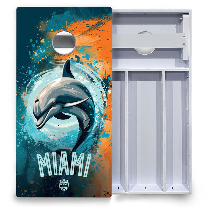 World Series of Cornhole Board Official All-Weather - Miami Dolphins