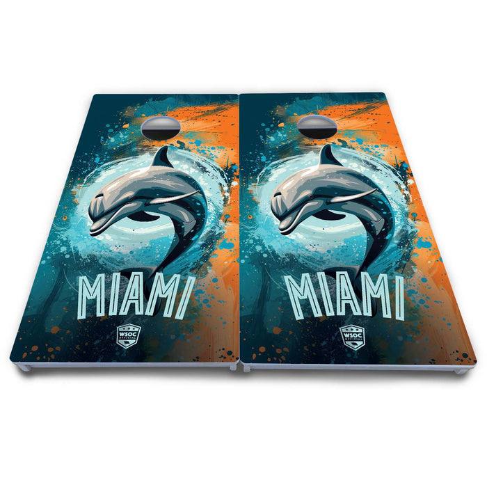 World Series of Cornhole Board Official All-Weather - Miami Dolphins