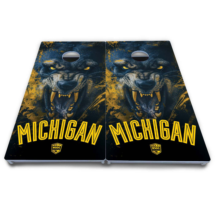 World Series of Cornhole Board Official All-Weather - Michigan Wolverines