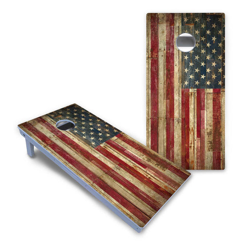 World Series of Cornhole Board Official All-Weather - Rustic Flag Right