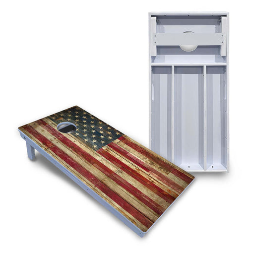 World Series of Cornhole Board Official All-Weather - Rustic Flag Right