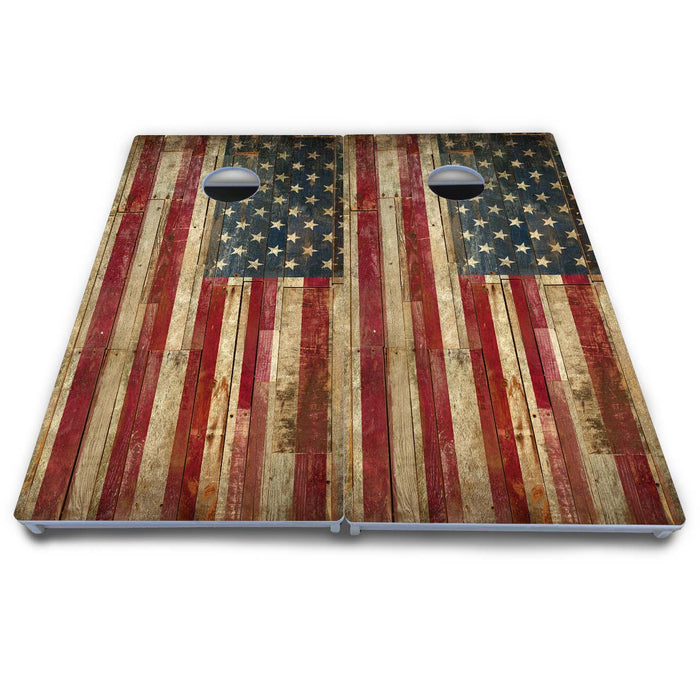 World Series of Cornhole Board Official All-Weather - Rustic Flag Right