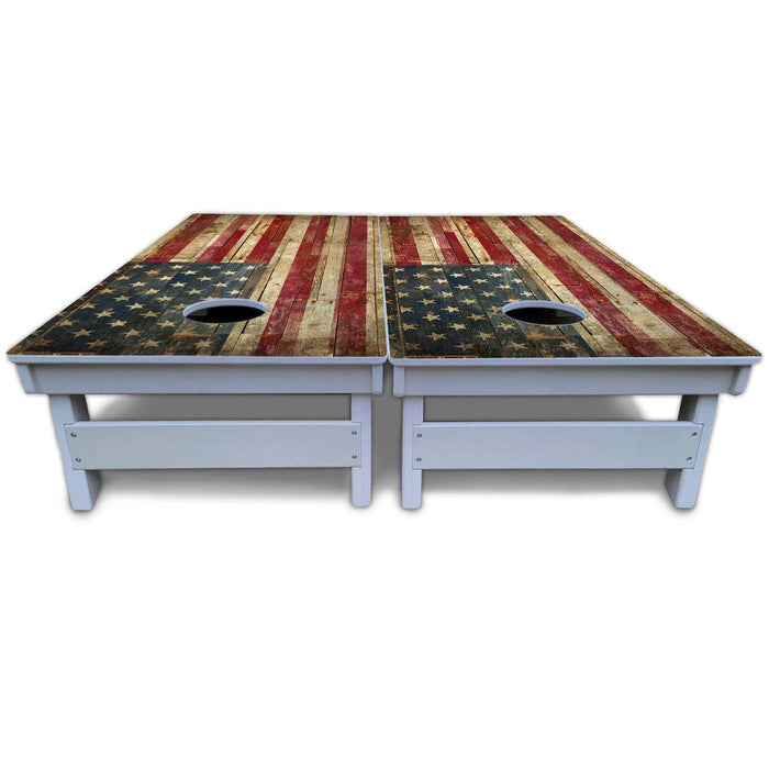 World Series of Cornhole Board Official All-Weather - Rustic Flag Right