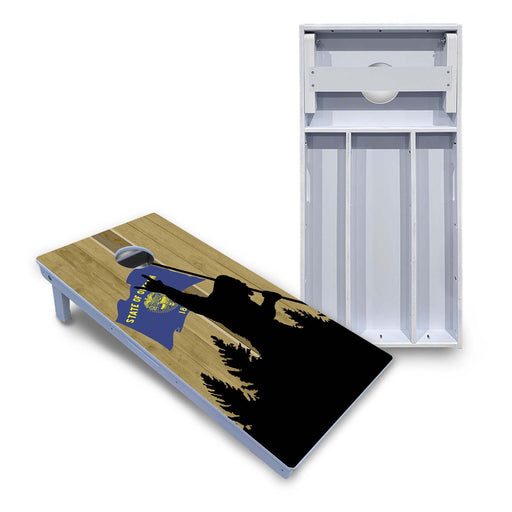 World Series of Cornhole Board Official All-Weather - WSOC Silhouette Flag Sasquatch Oregon Color