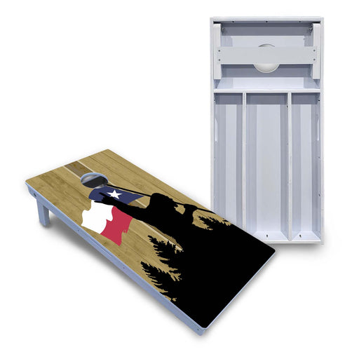 World Series of Cornhole Board Official All-Weather - WSOC Silhouette Flag Sasquatch Texas Color