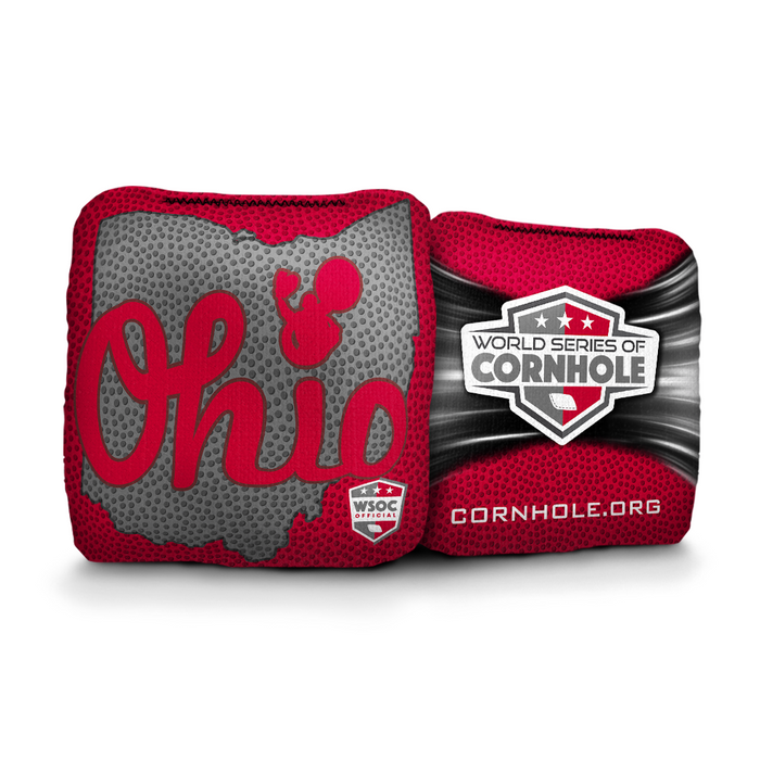Ohio State Buckeyes Script Light Red - 6 Inch WSOC Official Pro Cornhole Bags