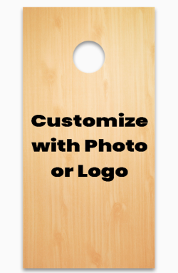 Personalized 2x4 cornhole boards with photo, logo and text designs
