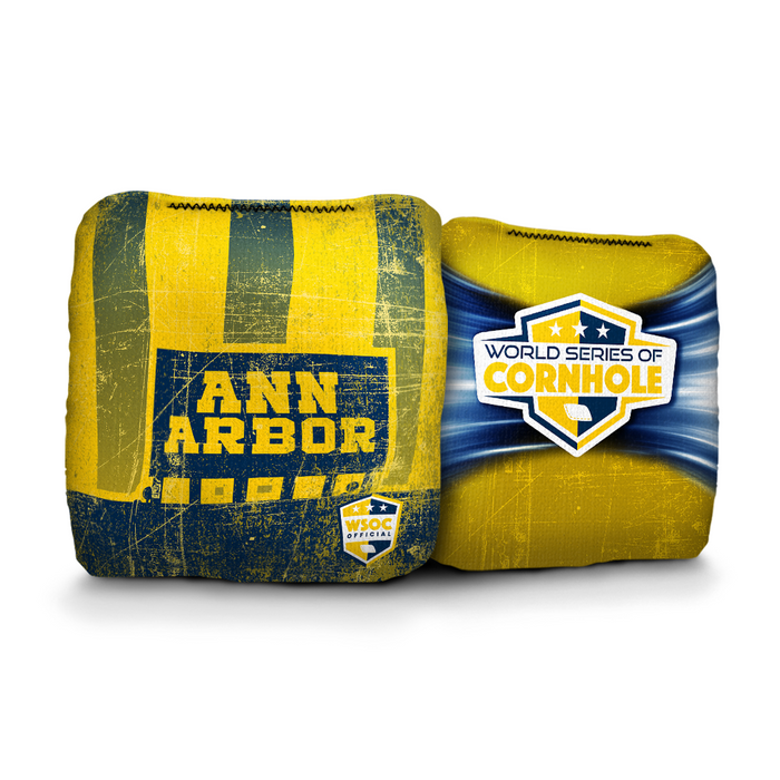 Michigan Wolverines Ann Arbor - 6 Inch WSOC Official Pro Cornhole Bags