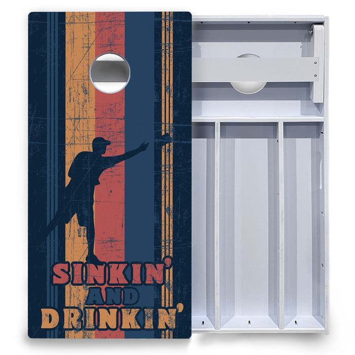 World Series of Cornhole Board Official All-Weather - SINKIN AND DRINKIN