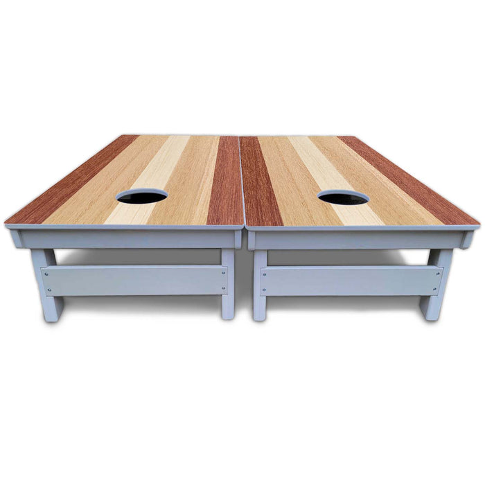World Series of Cornhole Board Official All-Weather - Classic Striped Woody