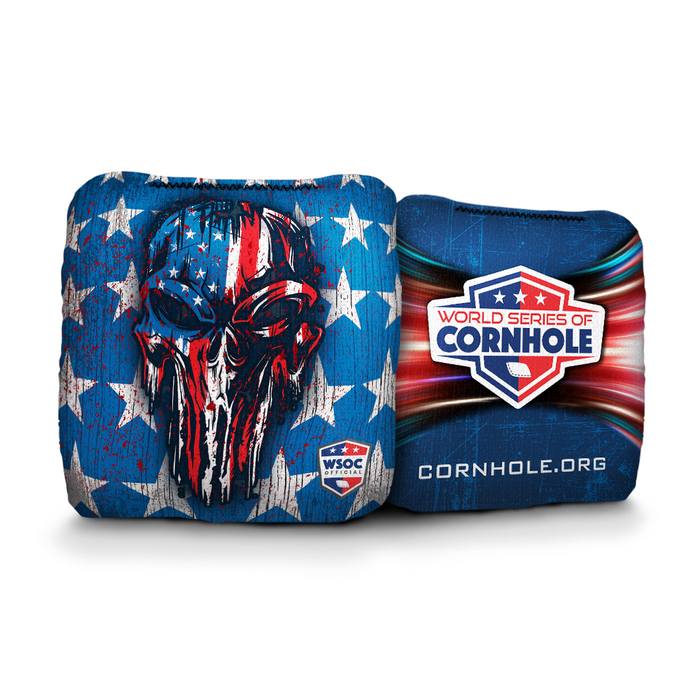 USA Drippy Skull Cornhole Bags - 6 Inch WSOC Official Pro Cornhole Bags