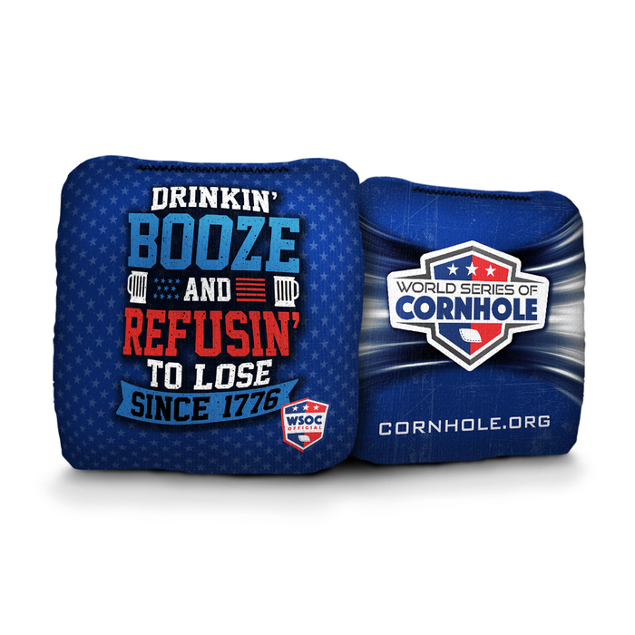 Drinking Booze & Refusing to Lose Since 1776 - 6 Inch WSOC Official Pro Cornhole Bags