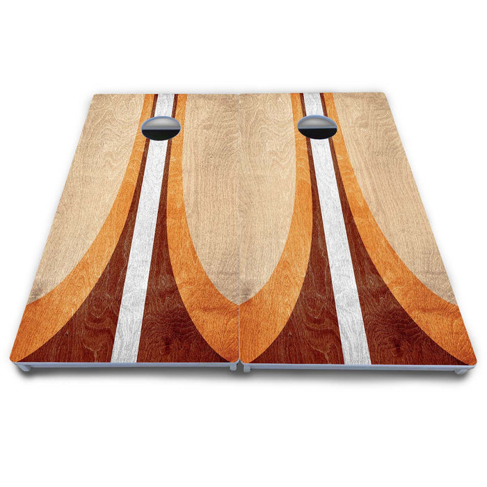 World Series of Cornhole Board Official All-Weather - Vintage Curved Stripes