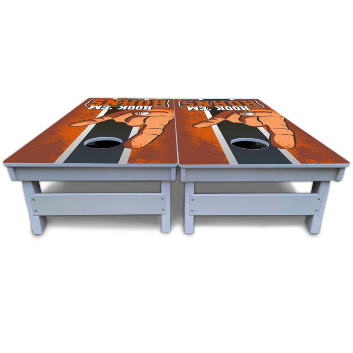 World Series of Cornhole Board Official All-Weather - Hook Em Horns