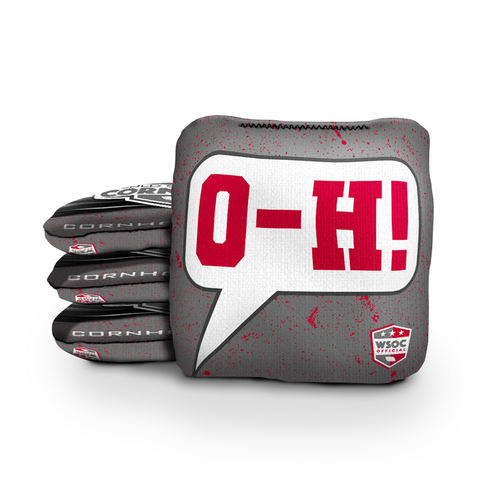 Ohio State Buckeyes OH-IO Talk Bubble - 6 Inch WSOC Official Pro Cornhole Bags