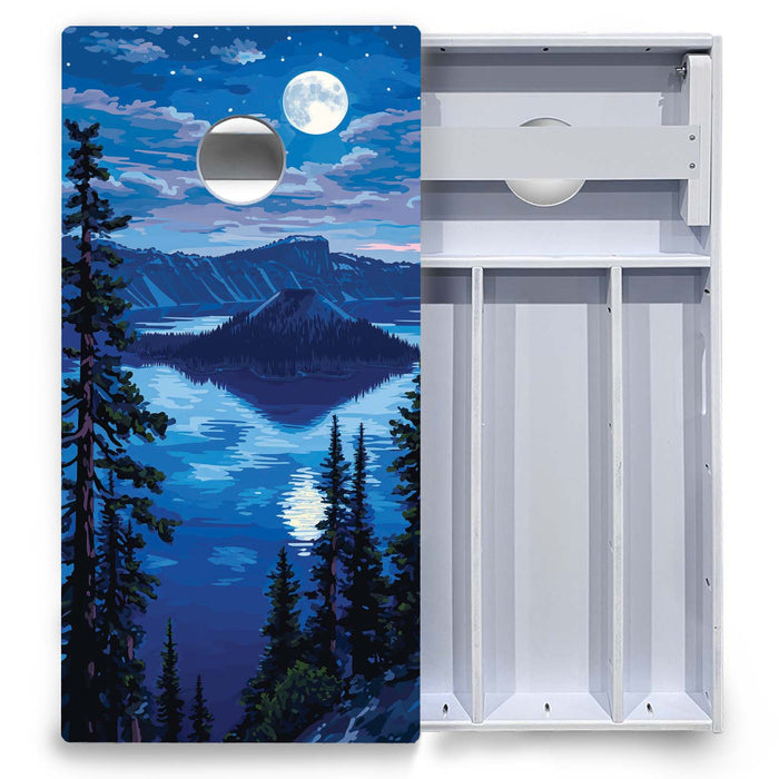 World Series of Cornhole Board Official All-Weather - Crater Lake National Park at Night