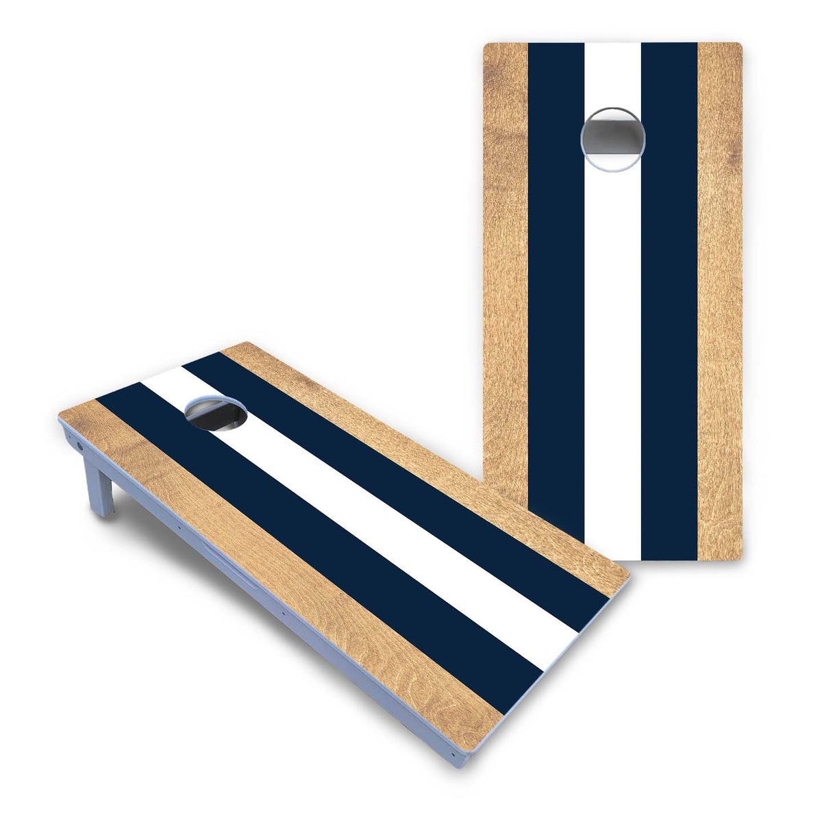 Navy And White Stripes Wsoc Official All Weather Cornhole Board 